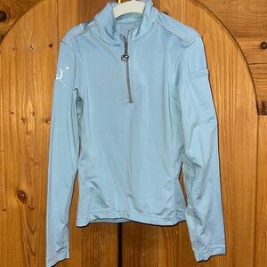Kids Chestnut Bay Equestrian Long Sleeved Quarter Zip Shirt - size S